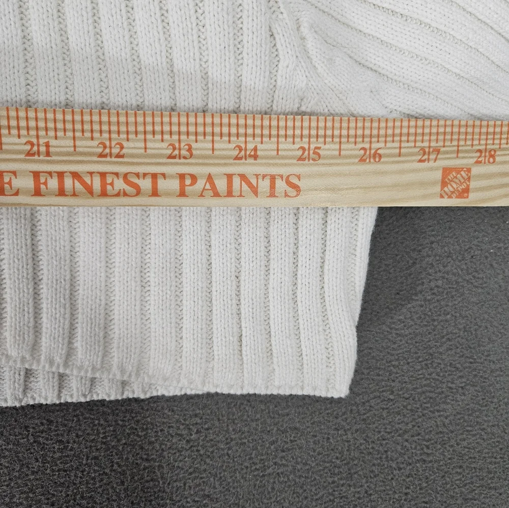 Urban Outfitters White Ribbed Crew Neck Cropped Sweater